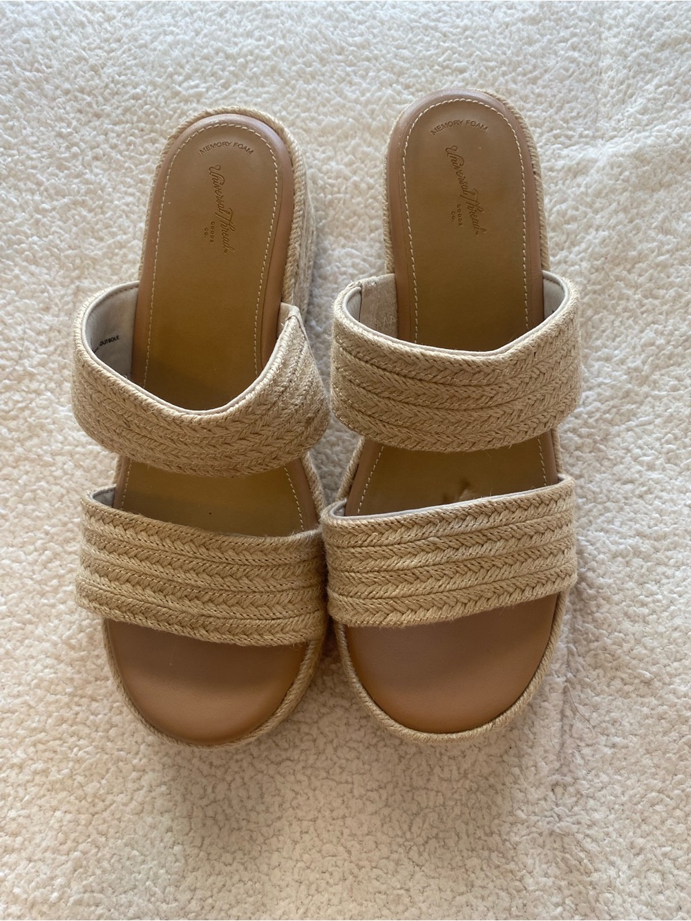 Universal Thread Double Strap Espadrille Slide Sandals Size 10 NWOT